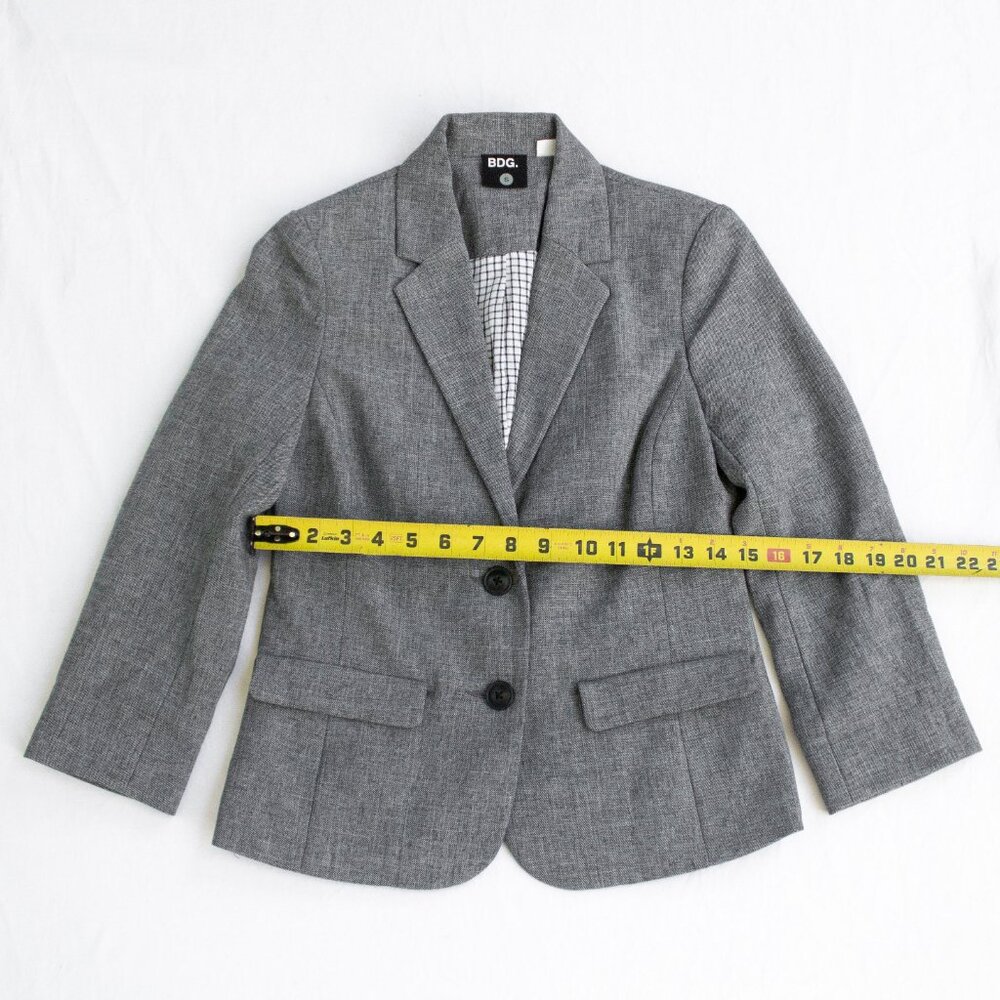 BDG Women's Blazer - Gray with Plaid Lining - Picture 3 of 5